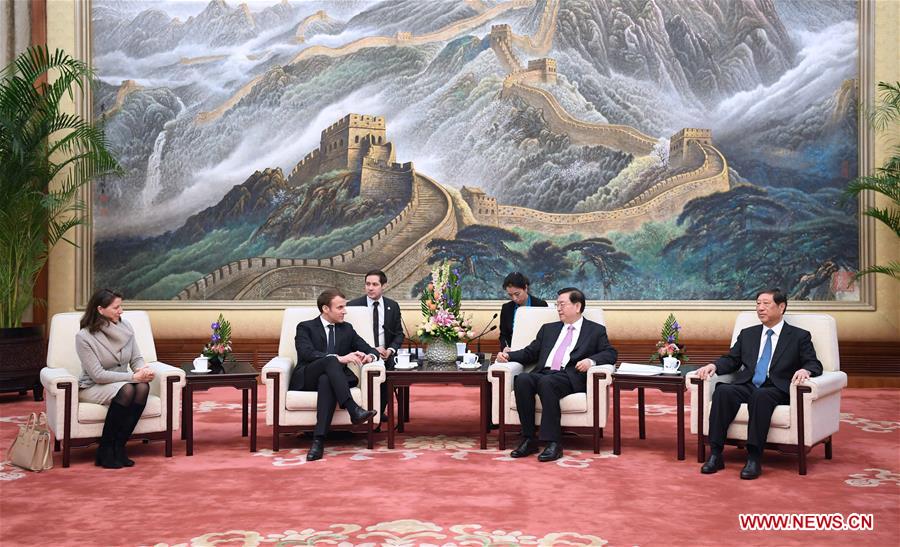 CHINA-BEIJING-ZHANG DEJIANG-FANCE-MACRON-MEETING (CN)