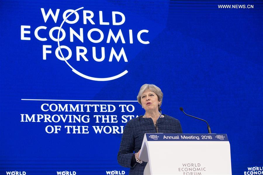 SWITZERLAND-DAVOS-WEF ANNUAL MEETING-BRITAIN-THERESA MAY