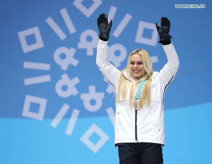 (SP)OLY-SOUTH KOREA-PYEONGCHANG-ALPINE SKIING-LADIES' DOWNHILL-MEDAL CEREMONY