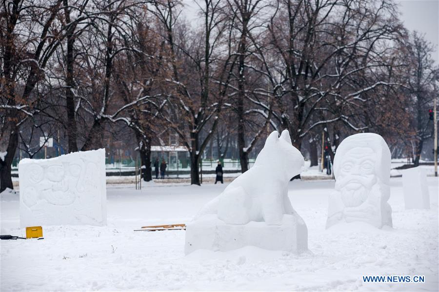 CROATIA-OSIJEK-SNOW SCULPTURE