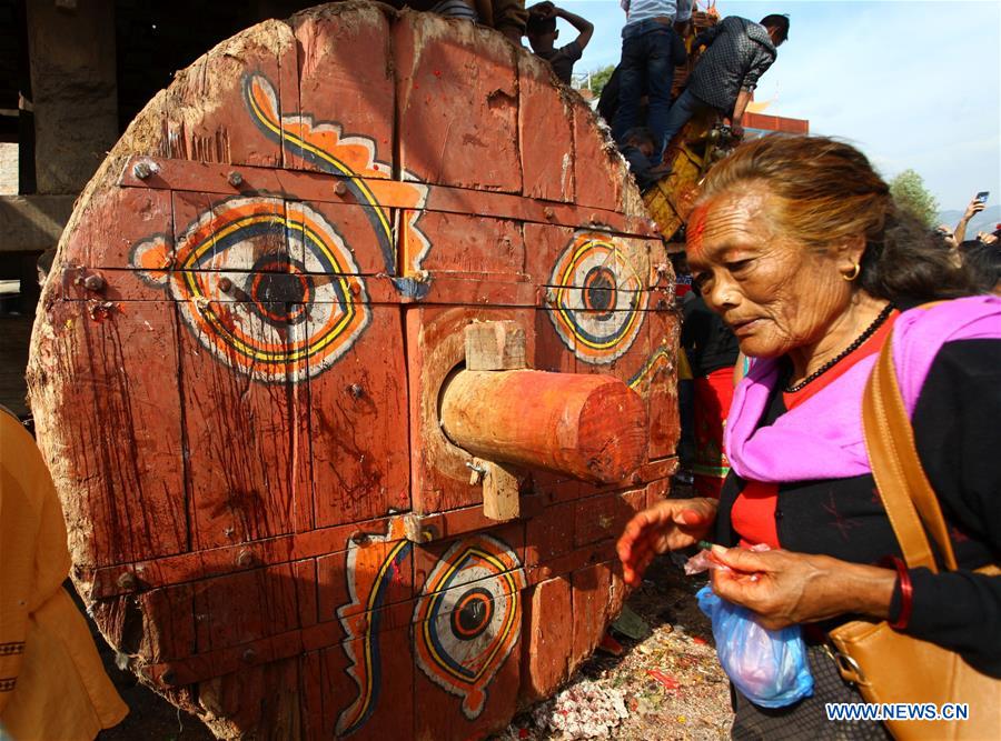 NEPAL-BHAKTAPUR-BISKET JATRA FESTIVAL