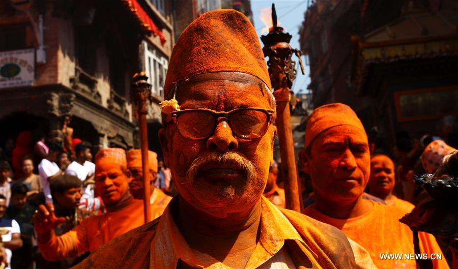 NEPAL-BHAKTAPUR-SINDOOR JATRA FESTIVAL