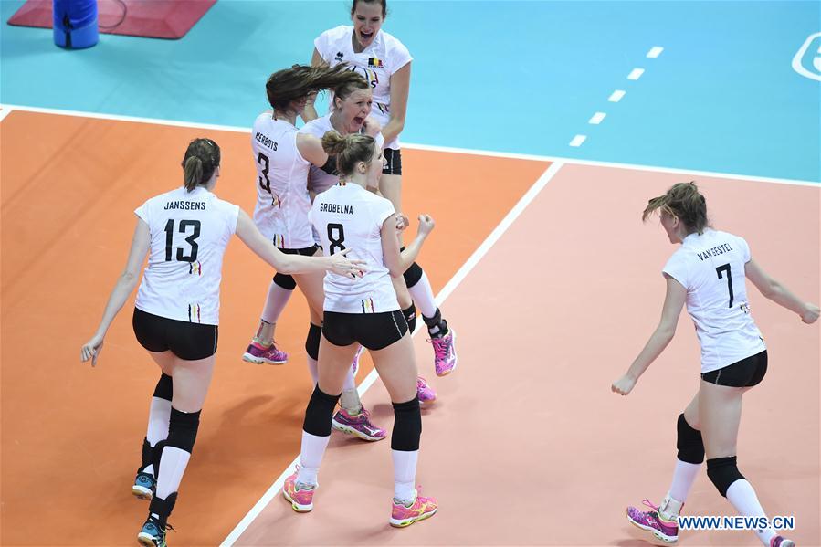 (SP)CHINA-ZHEJIANG-BEILUN-VOLLEYBALL-NATIONS LEAGUE-BELGIUM VS DOMINICA