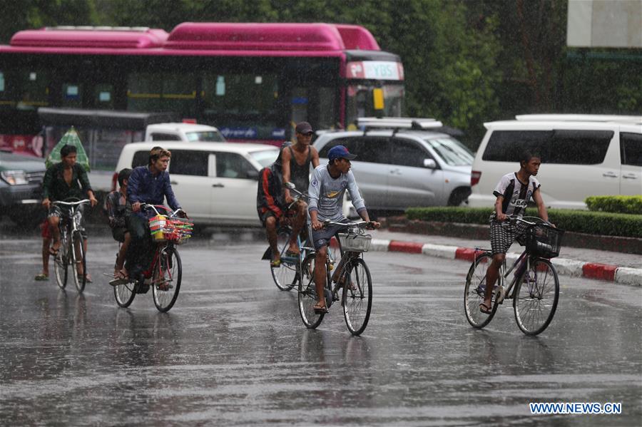 MYANMAR-YANGON-MONSOON-RAINING