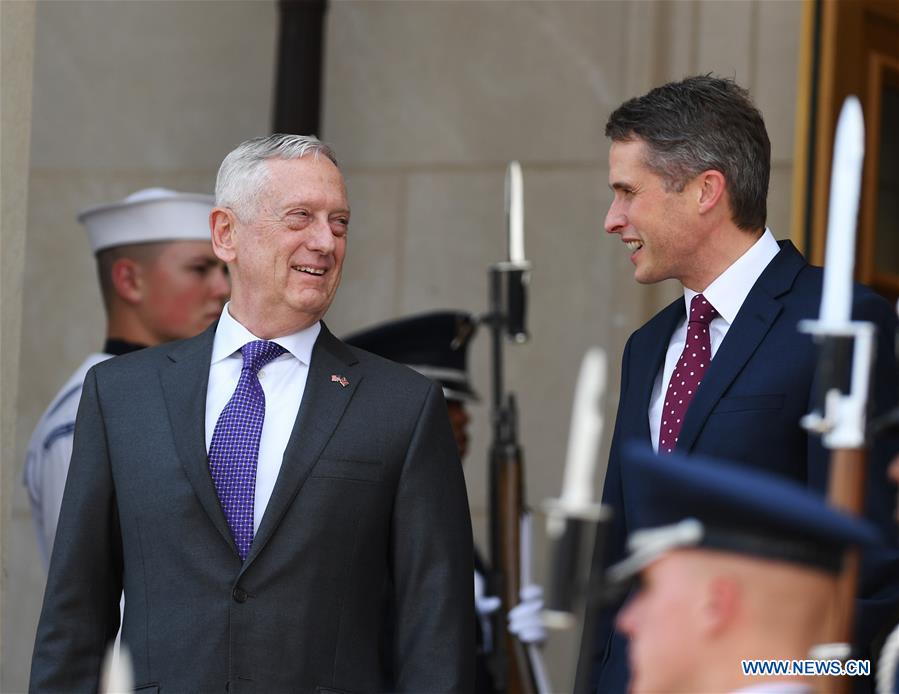 U.S.-VIRGINIA-THE PENTAGON-MATTIS-BRITAIN-DEFENSE SECRETARY-MEETING