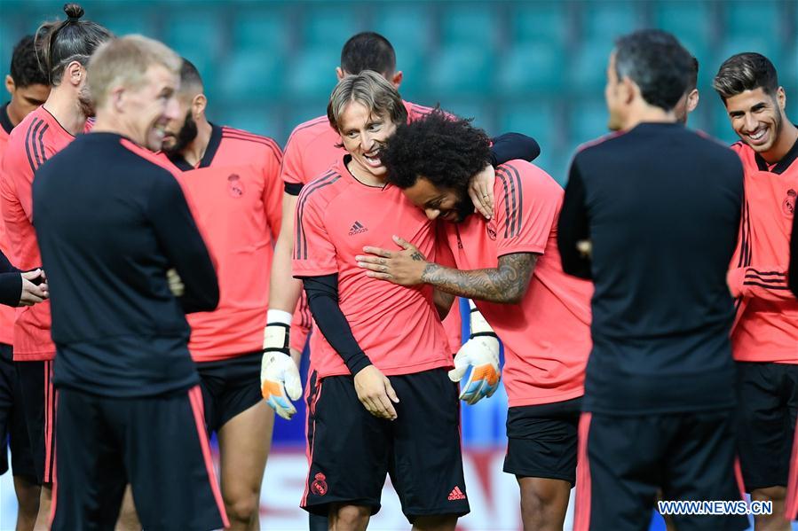 (SP)ESTONIA-TALLINN-UEFA SUPER CUP-REAL MADRID-TRAINING