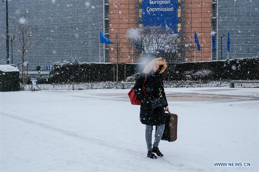 BELGIUM-BRUSSELS-SNOWFALL