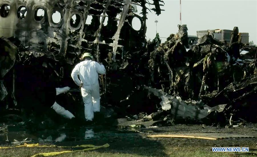 RUSSIA-MOSCOW-PLANE FIRE